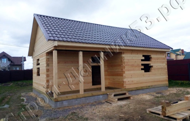 1 Брусовая баня 6×8, 48 м², Ленинградская область, Гатчинский район, Деревня Вяхтелево (1)